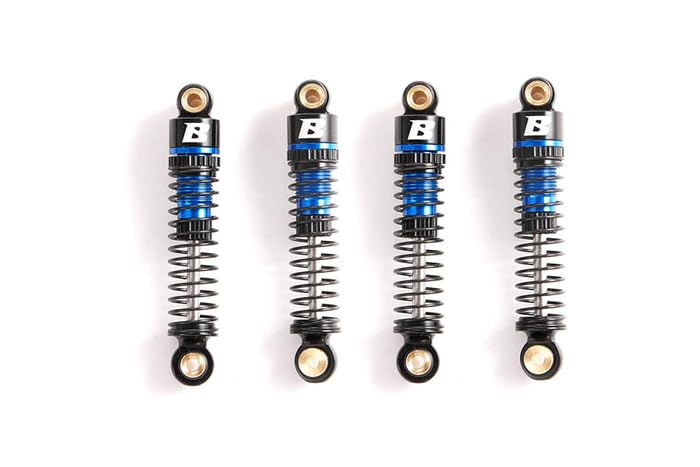 Rc Car Parts for FCX24 FCX18 1/18 1/24 Upgrade Parts: 41mm Oil-filled Aluminium Shocks (4 pcs) Blue - color: Blue