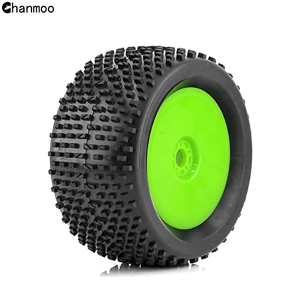 1/8 RC Off Road Racing Truck Tires And Wheels 17mm Hex Rubber Buggy Tyres OD 140mm For 1:8 Scale Monster Truck Car Arrma Typhon 6S Talion 4WD HPI HSP BAZOOKA CAMPER Kyosho TRAXXAS 4PCS (Green) - color: Green