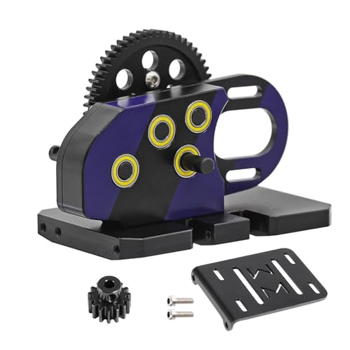 AMK Overdrive 30% Metal Differential Gearbox with POM Skid Plate for 1/10 Scale LCG Transmission, Compatible with RC Crawler Axial SCX10, Capra, Element, Gspeed, and DIY Chassis (Purple) - color: Purple