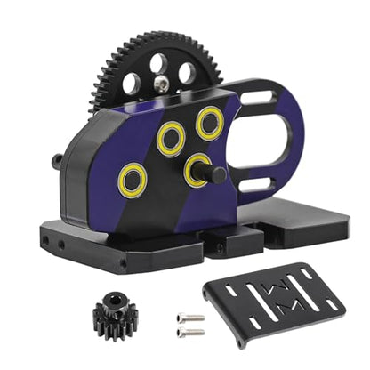 AMK Overdrive 30% Metal Differential Gearbox with POM Skid Plate for 1/10 Scale LCG Transmission, Compatible with RC Crawler Axial SCX10, Capra, Element, Gspeed, and DIY Chassis (Purple) - color: Purple