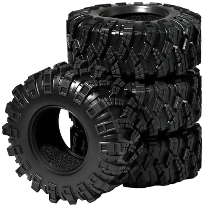 1.3 Tires for SCX24 & TRX4M 63.2 26.7mm RC Crawler Tires Upgrades with Foam Inserts Compatible with Traxxas Axial 1/18 1/24 Scale RC Cars Aggressive Mud Terrain Kraken Claw Design - size: 1.3-66mm-zst