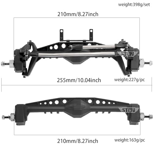 STMU 1/10 RC Crawler Front & Rear Plastic Currie F9 Portal Axle Set – Complete Upgrade for Axial Capra UTB10 1.9 UTB Models (Front Axle Assemble)