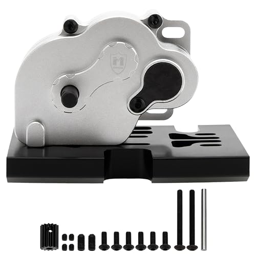 MEUS RACING LCG 12:1 Transmission Complete Gearbox for Axial SCX10 1/10 RC Crawler Upgrades (Silver) - color: Silver