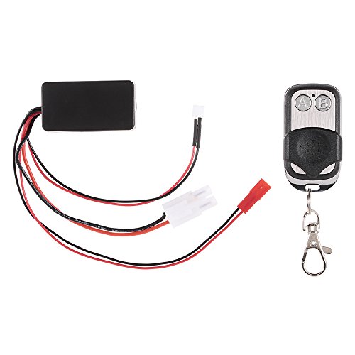 Goolsky Metal Front Bumper with 2 LED Light & Remote Control Electric Winch for TRX-4 SCX10II 90046