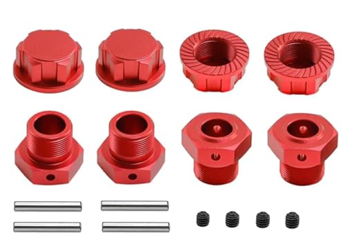 Aluminum Wheel Hex Adapter & Wheel Nut 24mm for Arrma 1/5 KRATON 8S BLX,Outcast 8S BLX Upgrades Parts,Wheel Hub Adapter Parts # ARA310928# ARA310929 (Red) - color: red