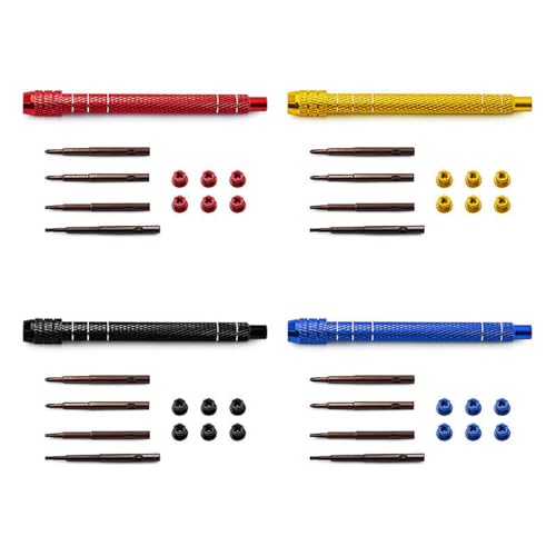 1/30 RC Screwdrivers Set H1.3 Hex T4 Plum Phillips 1.5mm 2.0mm Precision Bits With M2 Nuts Screw Driver Repair Tool Kit For 1:30 1:32 Crawler Car Axial SCX30 0.7" Tires Wheels (Red) - color: Red