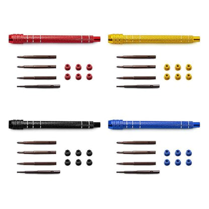 1/30 RC Screwdrivers Set H1.3 Hex T4 Plum Phillips 1.5mm 2.0mm Precision Bits With M2 Nuts Screw Driver Repair Tool Kit For 1:30 1:32 Crawler Car Axial SCX30 0.7" Tires Wheels (Glod) - color: Glod