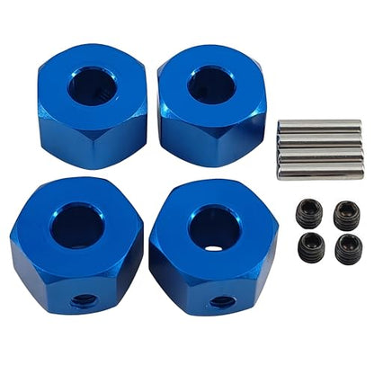 12mm Aluminum Wheel Hex Hub Adapter for 1/10 Mini Maxx RC Car (Blue) | Alloy,3654,Upgrade Parts,CNC Machined,High Strength,Precision Fit,Wear Resistant,Easy Installation - color: Blue