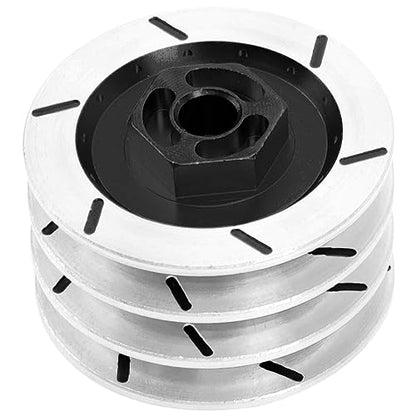 4Pack Vgoohobby Aluminum Alloy RC 12mm Hex Hub Wheel Rim Brake Disc Compatible with HSP HPI Traxxas Tamiya 1/10 On-Road Racing Model Car (Black) - color: Black