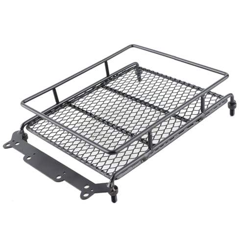 Steel Luggage Tray Roof Rack for 1/10 RC Crawler Car, Durable Metal Roof Rack, Lightweight RC Accessory with Easy Installation, Universal Fit for CC01 CR01 D90 SCX10 Models (M) - style: M