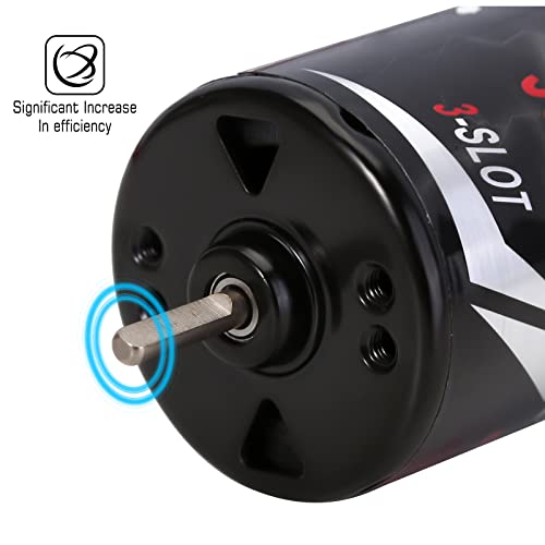 INJORA 550 Brushed Motor Waterproof 3-Slot 11T Motor for 1/10 Scale RC Car Crawler Truck Buggy Axial SCX10 AXI03007 JL 90046 TRX4 TRX6 (INM09) - size: 11T