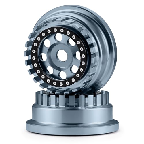 4PCS Aluminium Beadlock Wheel Rims For 1/7 Mojave 6S EXB & 1/8 Mojave 4S BLX Desert Truck(Titanium) - color: Titanium