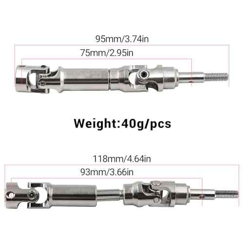 Front/Rear Driveshafts #45 Steel CVD Drive Shafts 2pcs Alum Wheel Hub for Traxxas 1/16 Mini Maxx 4WD RTR Brushless Monster Truck 107154-1 Upgrade Parts (Blue)