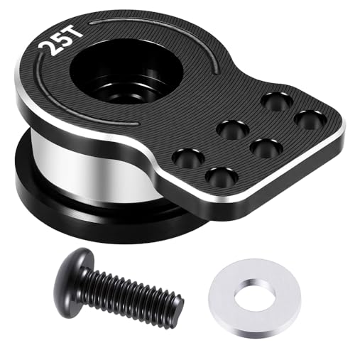 MORLORDY Adjustable 25T RC Servo Saver Aluminum Unloading Servo Arm for 1/12 Tamiya Lunch Box CW-01 Chassis Midnight Pumpkin RC Truck Upgrade Parts (Black) - color: Black