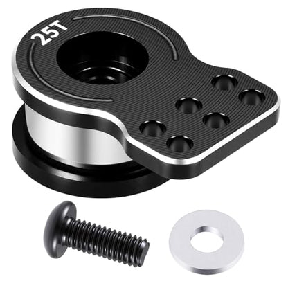 MORLORDY Adjustable 25T RC Servo Saver Aluminum Unloading Servo Arm for 1/12 Tamiya Lunch Box CW-01 Chassis Midnight Pumpkin RC Truck Upgrade Parts (Black) - color: Black