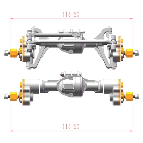 Aluminum +4mm Extended Front Rear Portal Axles Set Assembly for Redcat Ascent-18 1/18 Scale RC Crawler Upgrades