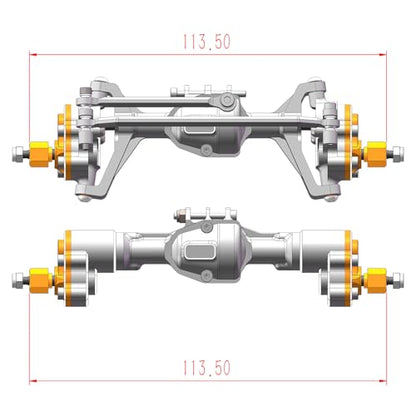 Aluminum +4mm Extended Front Rear Portal Axles Set Assembly for Redcat Ascent-18 1/18 Scale RC Crawler Upgrades