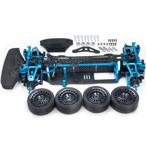 MOHERO Aluminium Alloy &Carbon Fiber Shaft Drive 1/10 RC Touring Car Chassis Frame Body Kit with 4 Wheels for TT01 TT01E