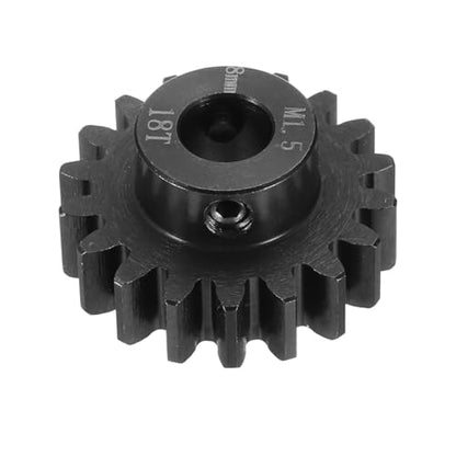MECCANIXITY Steel M1.5 Gear Set 18T 8mm Shaft Motor Gears for RC Vehicles Truck Drift Car Part, Black - size: 18T