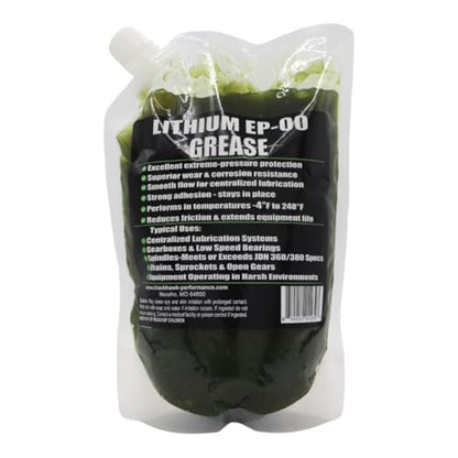 Lithium EP00 Grease, 32 oz EZ Squeeze Pouch (2 pk) | Used for Disc Mowers, Gear Boxes, Auger and Mixer Drives, Cutter Bars, and more, Made in USA - size: EP00 (2)