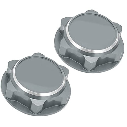 17mm Hex Wheel Nuts, 4pcs Aluminum Alloy 17mm Self Lock Hex Wheel Nuts Adapter Dustproof Caps for 1/8 RC Car Track Wheel Rims (Grey) - color: Grey