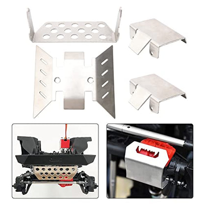 RC Car Chassis Armor Axle Protector Stainless Steel Chassis Guard Protection Skid Plate for 1/10 Crawler Axial SCX10 III AXI03007 Upgrade Parts