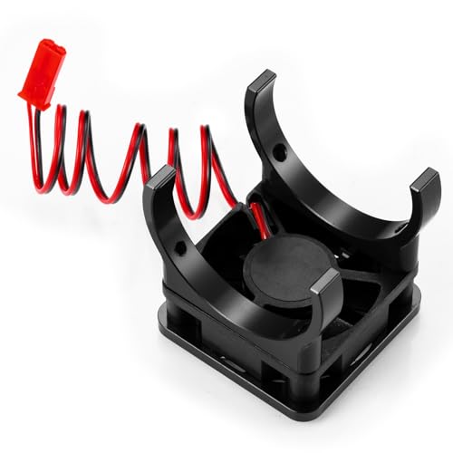 Cooling Fan 35mm Motor Heatsink for Tra-xxas Mini Maxx/Slash/XRT | VXL 3S 1:8 Jato 2S 4S 1:16 Black Aluminum Alloy Upgrade Parts - color: Black