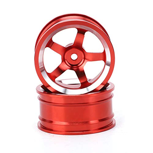 RC Wheel Hub, 4Pcs 1/10 Aluminum Alloy Wheel Hub Accessory RC Parts Upgrade Wheel Adapter Hub Extension Combiner for HSP 94 Drift Car (Red)