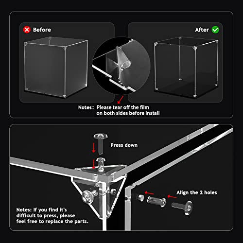 Clear Acrylic Display Case, Self-Assemble Showcase for Collectibles, Action Figures, Dolls- Alternative Glass Box for Commemorative Gifts (11x11x11 inch, 28x28x28 cm) - size: 11x11x11 inch, 28x28x28 cm