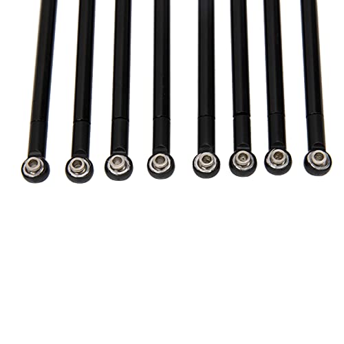 8PCS Metal Pull Rod Link Rod Linkage Compatible with MN Model MN86S MN86 MN86KS MN86K G500 1/12 RC Car (Black) - color: Black