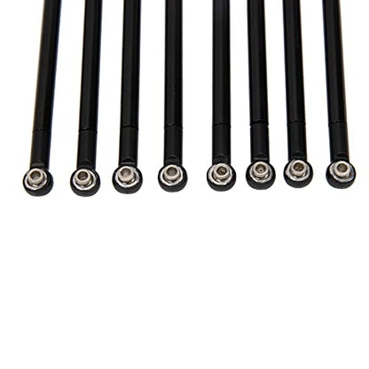 8PCS Metal Pull Rod Link Rod Linkage Compatible with MN Model MN86S MN86 MN86KS MN86K G500 1/12 RC Car (Black) - color: Black