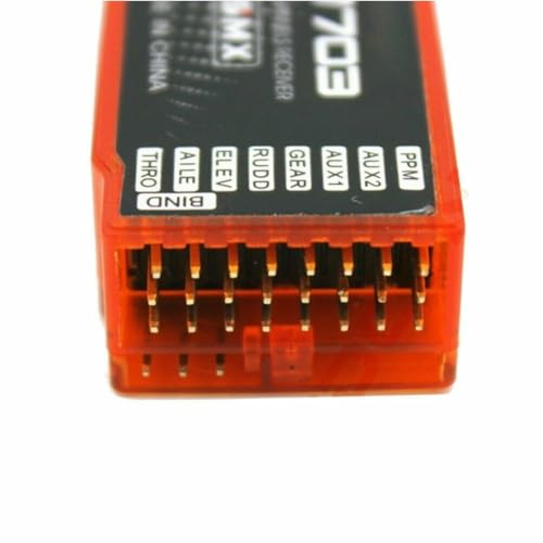 Orange CM703 7CH DSMX Compatible Receiver– 2.4GHz 7-Channel RC Receiver with PPM/PWM Output, Enhanced Anti-Interference, for Spektrum/JR Transmitters