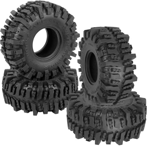 RC 1.9In Soft Rubber Wheel Tires for 1/10 RC Crawler Car SCX10 SCX10 II 90046 SCX10 III AXI03007 SCX10 Pro TRX4 TRX6 D90 Gen7/8 VS4-10 MST CFX,BRCatWPark 4Pcs Soft Rubber Wheel Tires-(A) - style: 4Pcs 1.9 Rubber Wheel - (A)