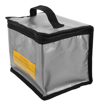 OSALADI Explosionproof Lithium Battery Storage Bag Silver with Large Capacity for Rc Car and Drone Battery Safety Pouch Fireproof Guard Pouch Charging and Transport