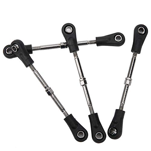 4pcs RC Steering Rod, Linkage Steering Link Rod Adjustable Rear Upper Linkage Rod for 1/10 RC Off Road Car
