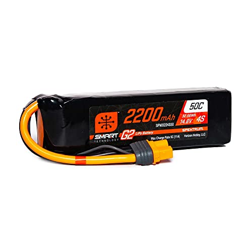 Spektrum Accessories Smart Powerstage 4S Air Bundle: (2) G2 2200mAh 4S 50C LiPo IC3 & S250 Charger, SPMXPSA500