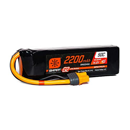 Spektrum Accessories Smart Powerstage 4S Air Bundle: (2) G2 2200mAh 4S 50C LiPo IC3 & S250 Charger, SPMXPSA500