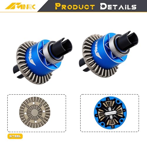 Steel Front Rear Differential Diff Input Gear Kit Compatible with Arrma Typhon Granite Mojave Grom Series Upgrade Part Blue - color: Blue