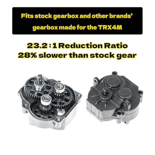 RampCrab Transmission Gear Set for TRX4M RC Car, Low Range (Crawl), Hardened Steel Gearbox Gears(23.2:1 Reduction Ratio), Upgrades Parts for TRX4-M Bronco Defender 1/18 RC Crawler Car - size: 23.2 / 1