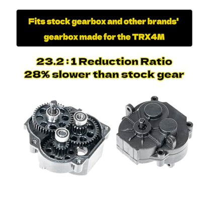 RampCrab Transmission Gear Set for TRX4M RC Car, Low Range (Crawl), Hardened Steel Gearbox Gears(23.2:1 Reduction Ratio), Upgrades Parts for TRX4-M Bronco Defender 1/18 RC Crawler Car - size: 23.2 / 1