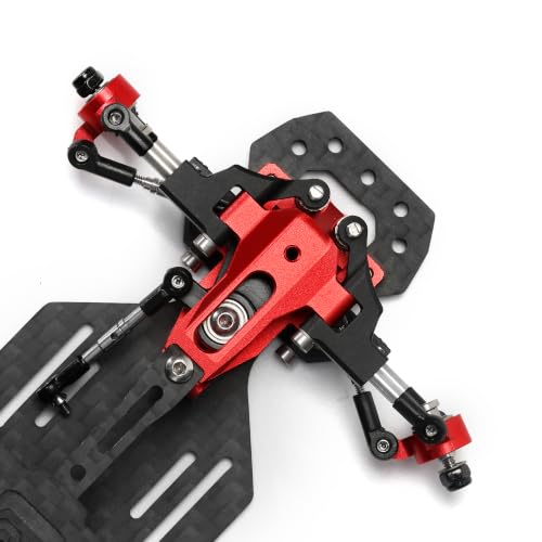 RC Car Frame, 1/24 1/28 TG Racing Carbon Fiber Assembled Mini Rear Drive RWD Drift Racing Car Frame Body Kit with Tools DIY Parts (Red) - color: F.red 2