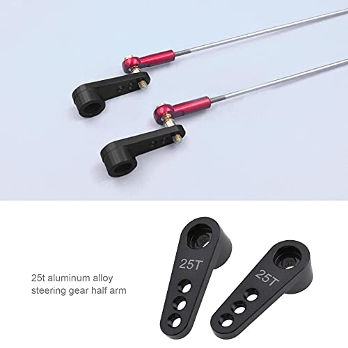 2X RC 25T Steering Servo Horn Arm 28mm Long 3 Holes M3 Thread for Remote Control Car Models 12mm 16mm 18mm Titanium Colour