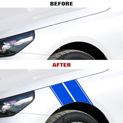 x xotic tech Fender Stripes Hash Marks KK Vinyl Decal Universal for Car Truck Sticker Racing Stripe 11"x23" (Blue) - color: Blue