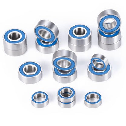 LSG 18pcs Ball Bearings for Arrma 1/10 Tamiya Grasshopper Lunchbox Hotshot | Rubber Sealed Bearing Kit 1/10 RC Car Upgrade Parts Blue 5x8x2.5mm 5x11x4mm