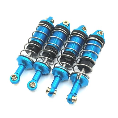 RC Cars Spare Parts for MJX 14301 14302 1/14 Front and Rear Hydraulic Shock Absorbers Metal Upgrade Remote Control Car Accessories RC Parts(Blue) - color: Blue