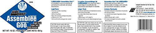 Lubegard 19260 Assemblee Goo, Blue, Light Tack Lubricant, 16 oz.