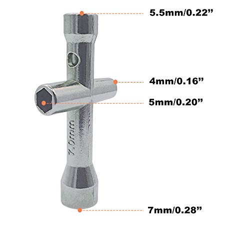 RC Multi-Function Turnbuckle Wrench & Cross Wrench for RC Repair Work | Steel RC Car Multi-Function Tool - 6 in 1 Special Wrench 3/4/5/5.5/7/8MM with Cross Wrench for 1/8 1/10 1/12 1/14 1/16 Cars