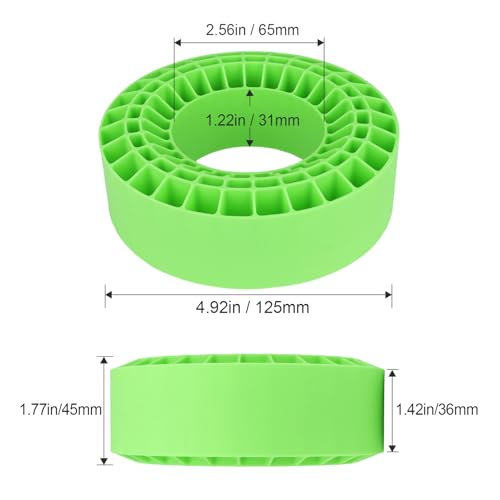 2.2" Crawler Tire Inserts, 4-Pack — Soft Silicone Rubber, Fits 132–134 mm (5.25" OD), 125×45 mm — Waterproof, Firm Sidewall Control, Rock/Trail Traction Boost (Green) - color: Green