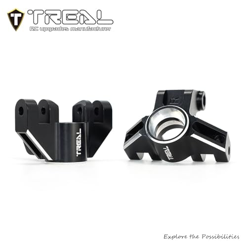 Treal Aluminum 7075 Front Steering Knuckels for Losi LMT (Black) - color: Black