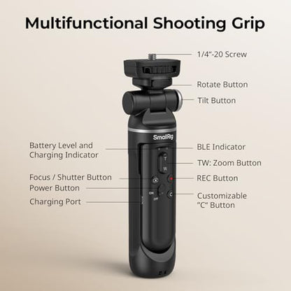 SmallRig SR-RG2 Multifunctional Wireless Shooting Grip, Adjustable Selfie Stick, Remote Control Camera, Compatible with Cameras for Canon EOS R6 V/for Nikon/for Sony, for Vlogging, Live Streaming-4551 - style: Wireless Shooting Grip